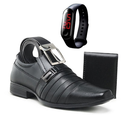[¡COMPRÁ 1 Y LLEVATE 3 DE REGALO!] Zapatos de Cuero Premium + Cinturón + Billetera + Reloj Digital
